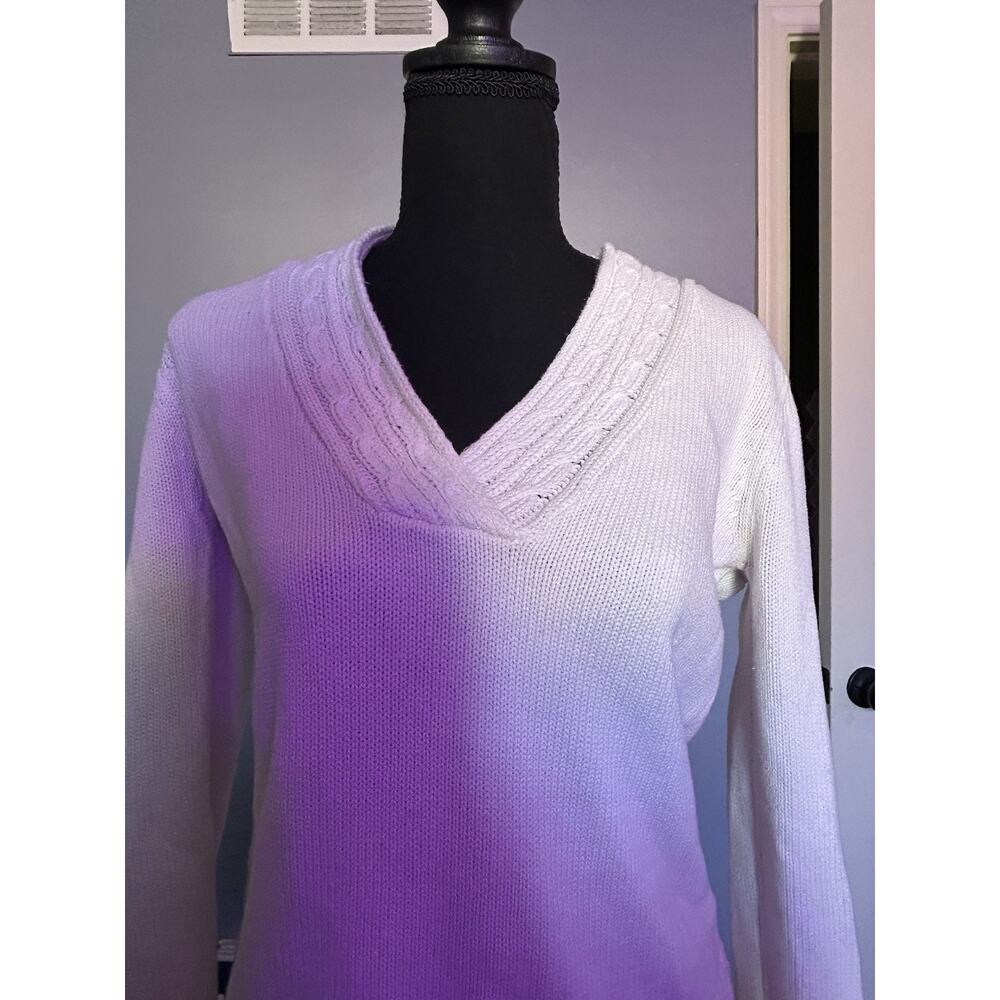 Women's Converse All Star Sweater V-neck White Size Large - Picture 2 of 3